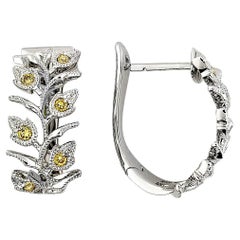 Vitolo 18 Karat Gold Leaf Diamond Earrings