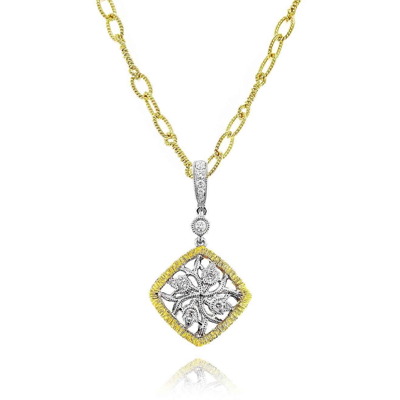 Produit par le designer italien primé Stefano Vitolo. Stefano crée des bijoux artisanaux personnalisés, uniques en leur genre, avec d'excellentes pierres précieuses, dans le respect de l'artisanat italien du vieux continent.

Ce pendentif artisanal