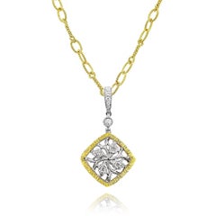 18 Karat Blattgold-Diamant-Anhänger mit Blattmotiv von Vitolo