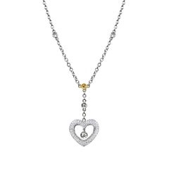 Vitolo 18 Karat Gold Necklace with Diamond Heart and Bezels