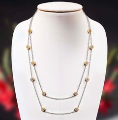Vitolo 18 Karat Gold Necklace with Flower Diamond Bezels