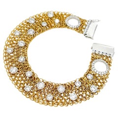 Vitolo 18 Karat Gold Tessuti Bracelet with Diamonds
