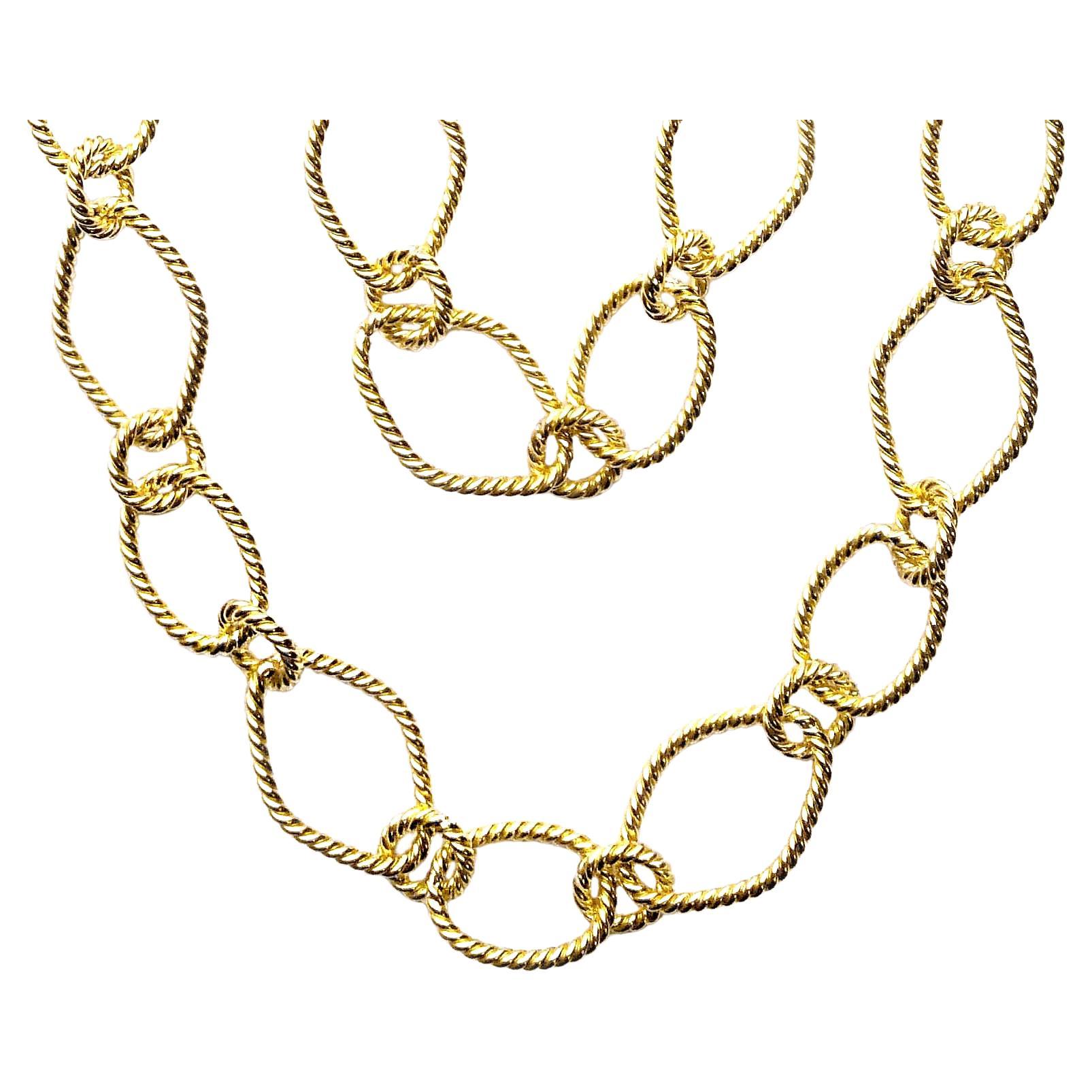Vitolo 18 Karat Handmade Link Chain Necklace For Sale