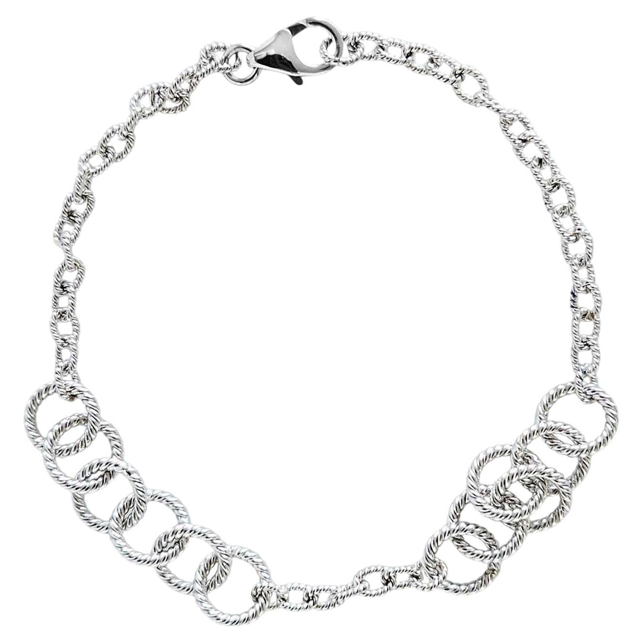 Vitolo 18 Karat Handmade Twisted Rope Circle Bracelet For Sale