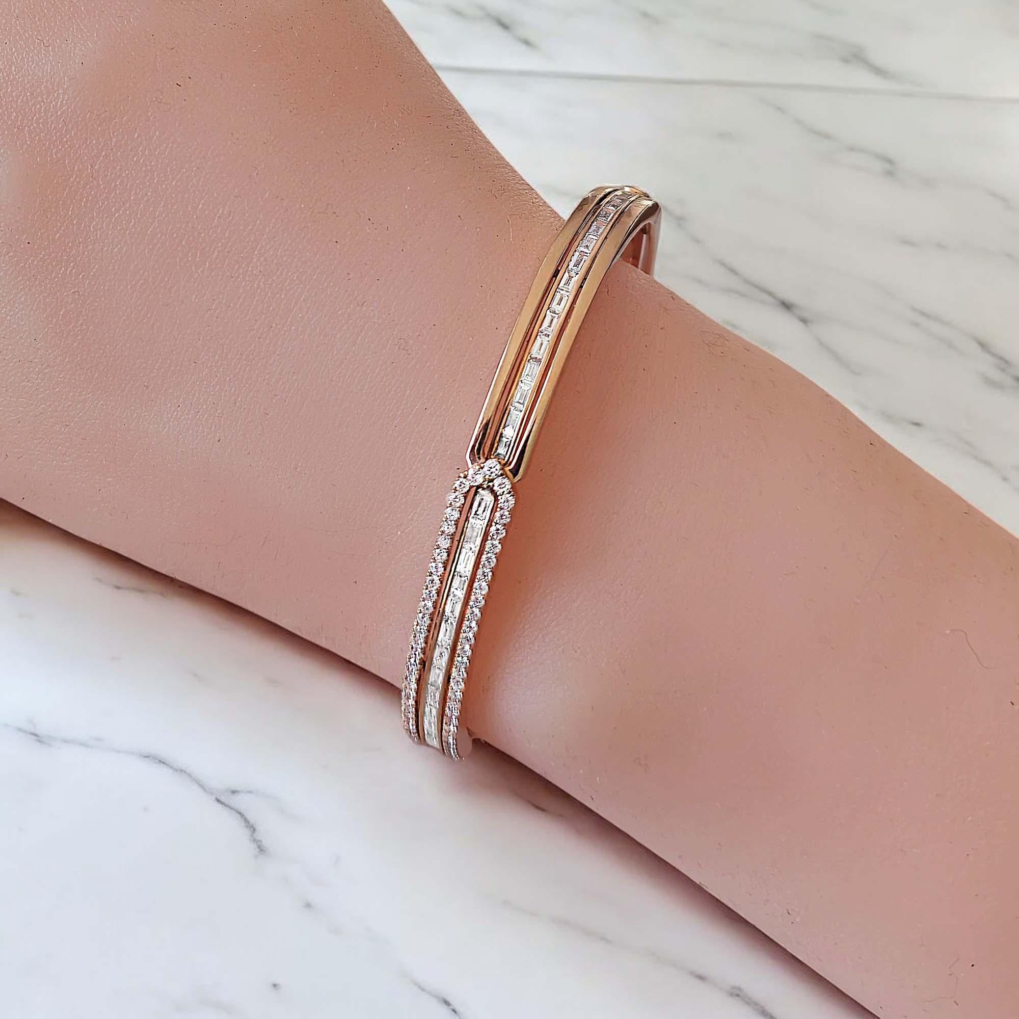Bracciale con diamanti in oro rosa 18 carati di Vitolo In condizioni Nuovo in vendita a Los Angeles, CA