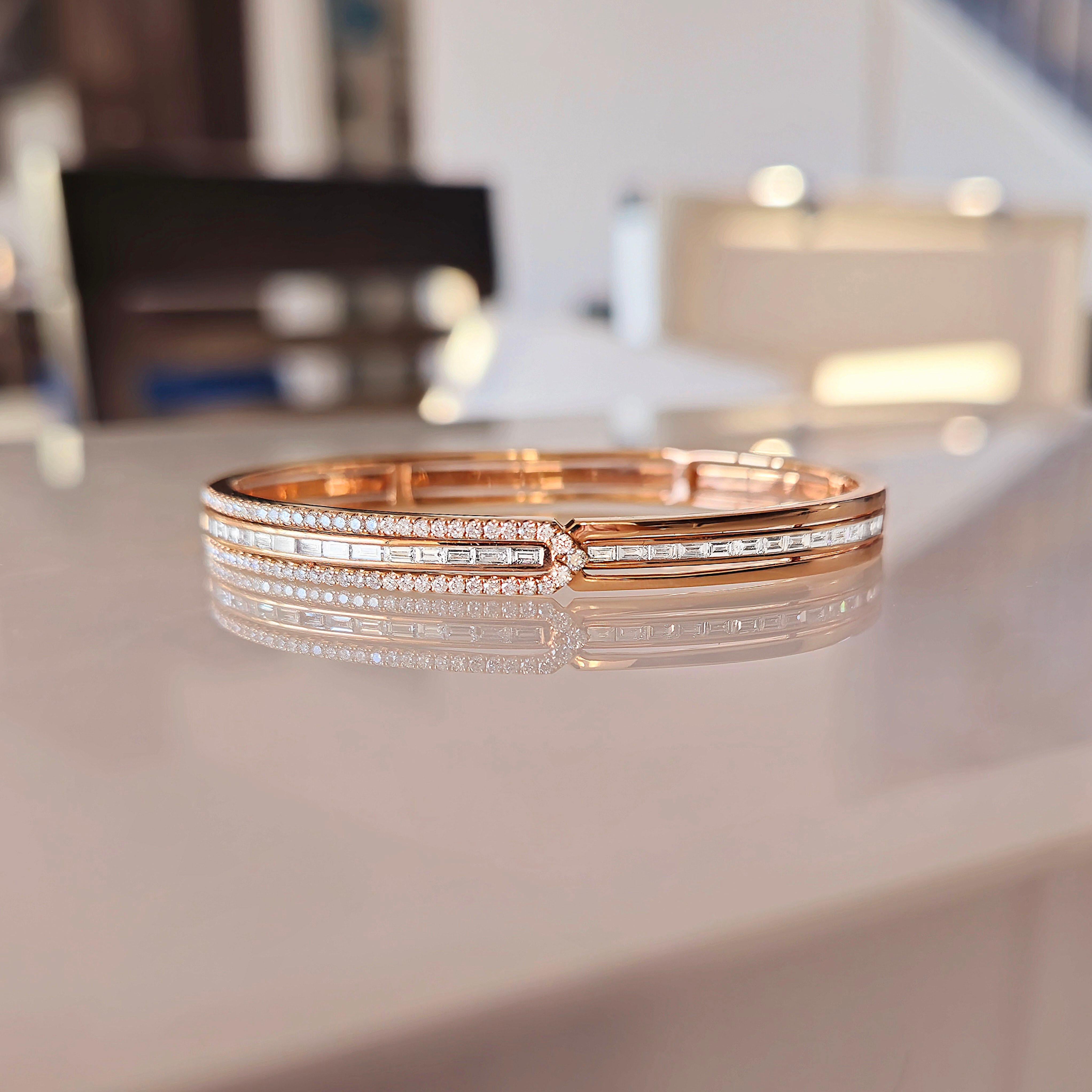 Bracciale con diamanti in oro rosa 18 carati di Vitolo in vendita 1