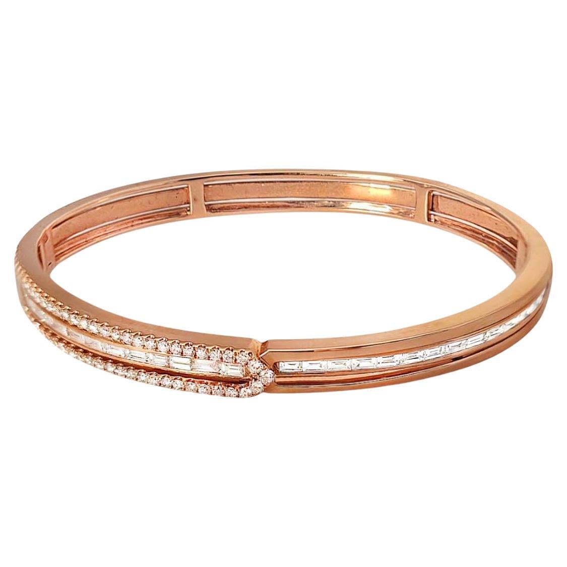 Vitolo 18 Karat Rose Gold Diamond Bangle