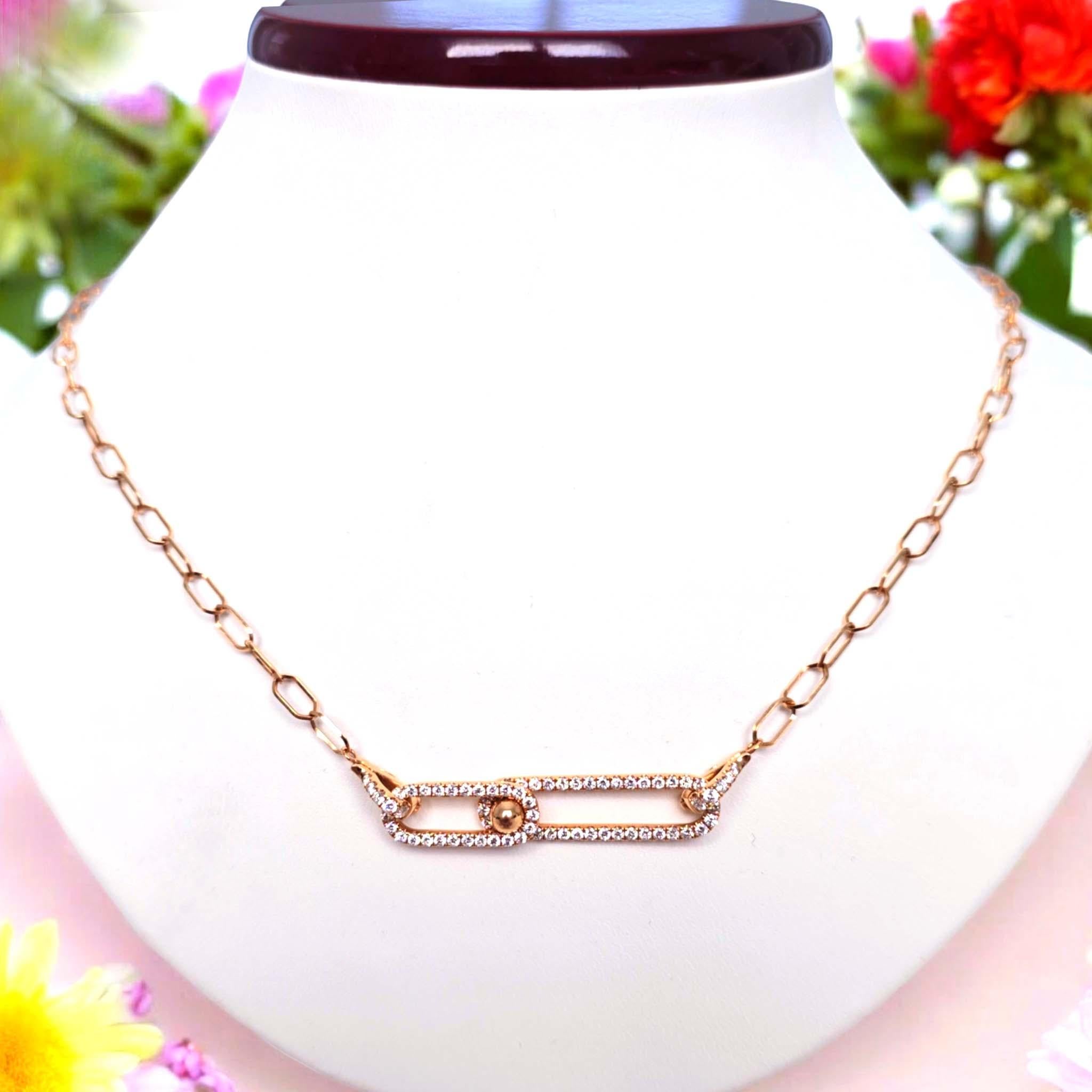 Artisan Vitolo Collier de diamants en or rose 18 carats en vente