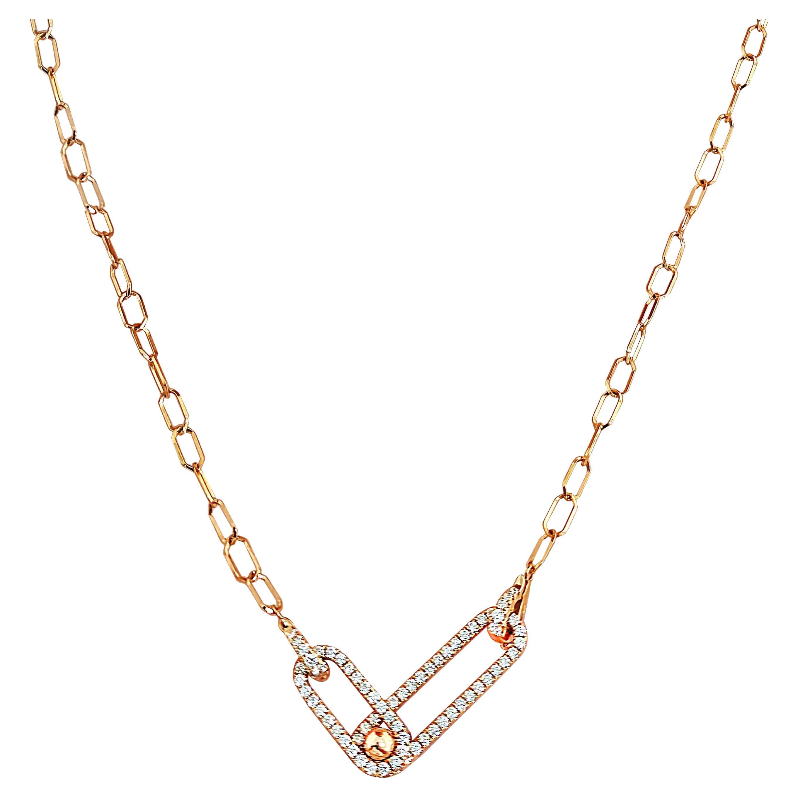Vitolo 18 Karat Rose Gold Diamond Necklace