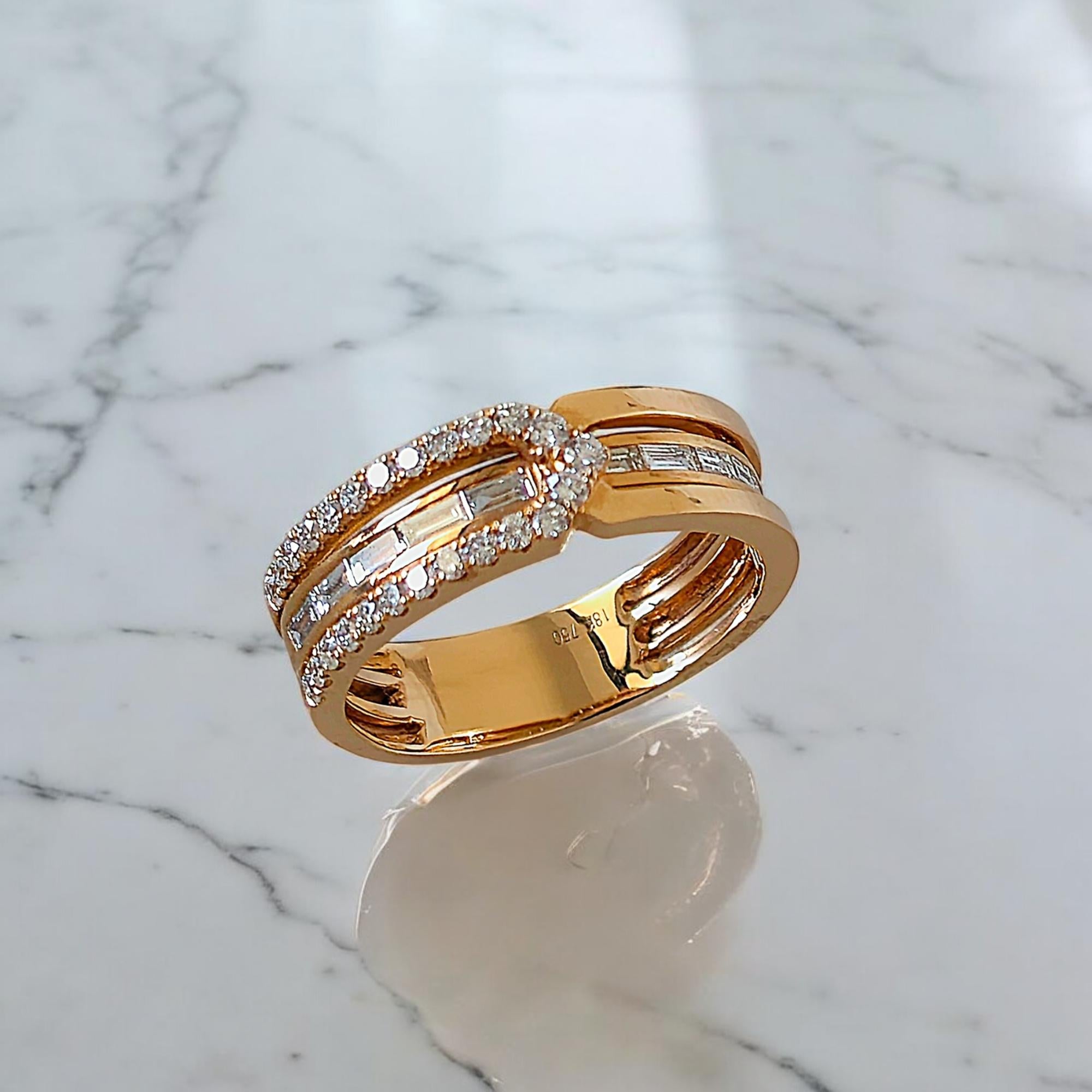 Vitolo 18 Karat Rose Gold Diamond Ring In New Condition For Sale In Los Angeles, CA