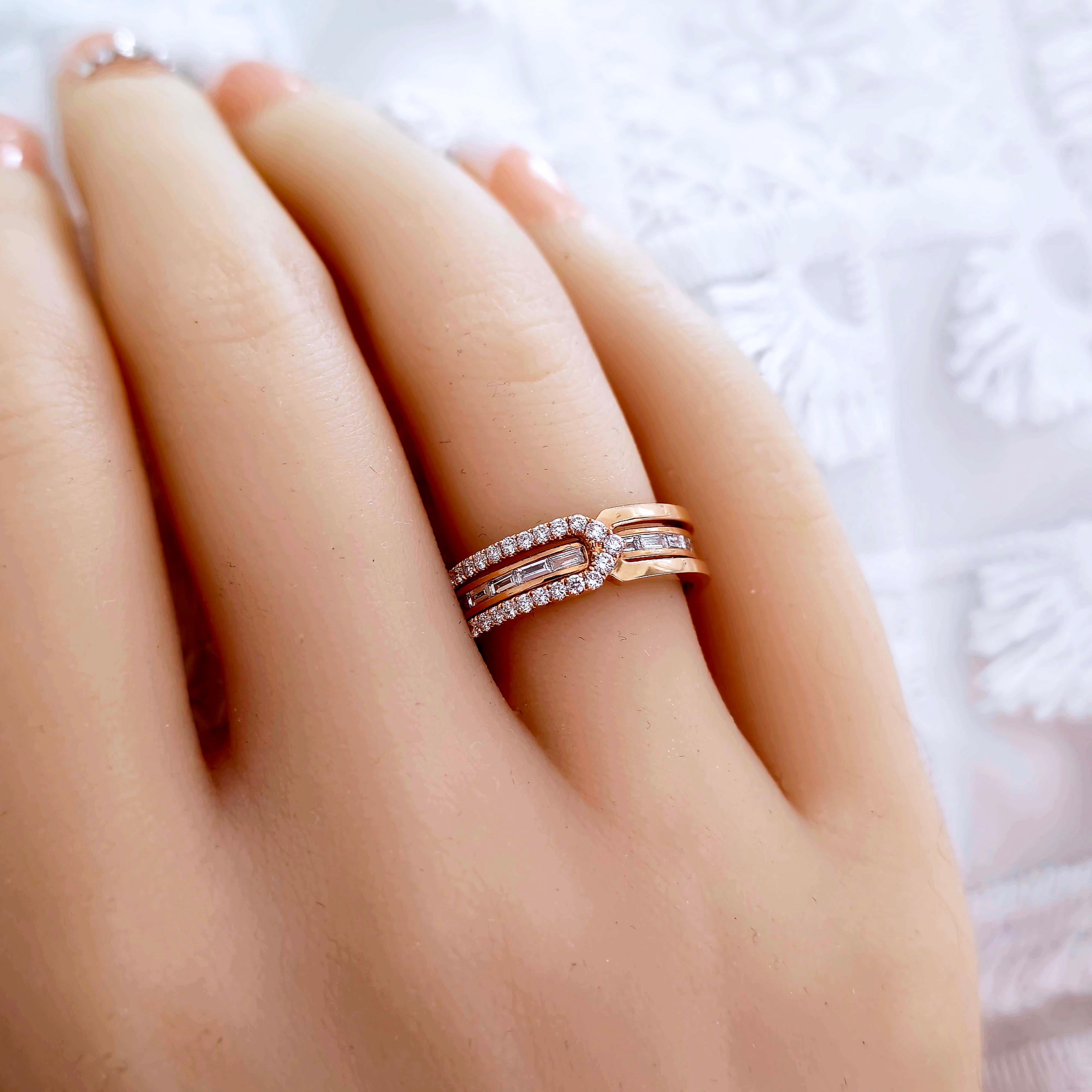 Vitolo 18 Karat Rose Gold Diamond Ring For Sale 1