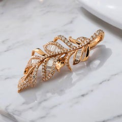 Vitolo Pendentif en or rose 18 carats avec motif de feuilles et diamants