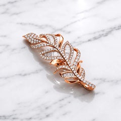 Vitolo 18 Karat Rose Gold Leaf Motif Diamond Pendant