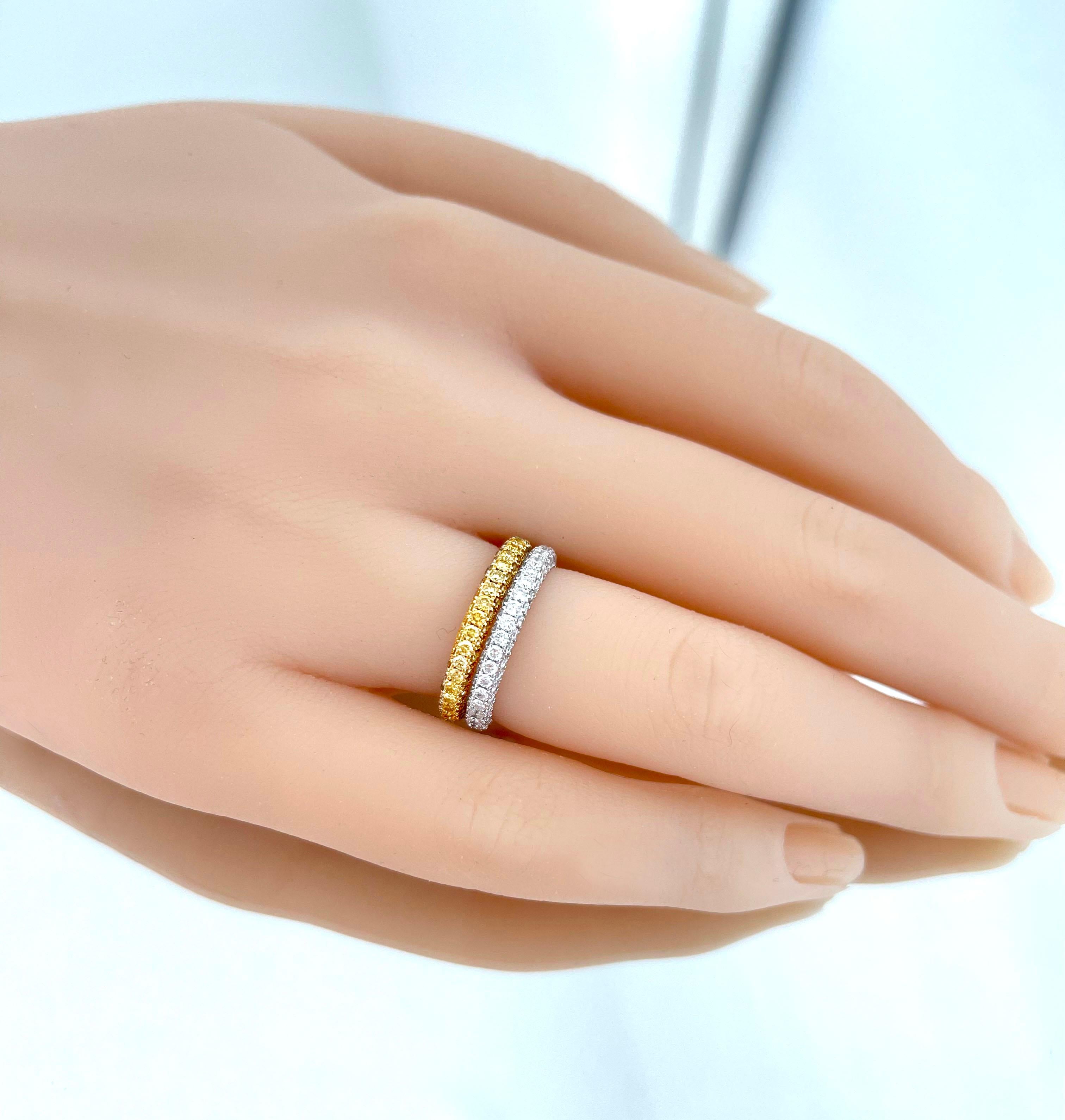 Vitolo 18 Karat White Gold Eternity Diamond Ring In New Condition For Sale In Los Angeles, CA