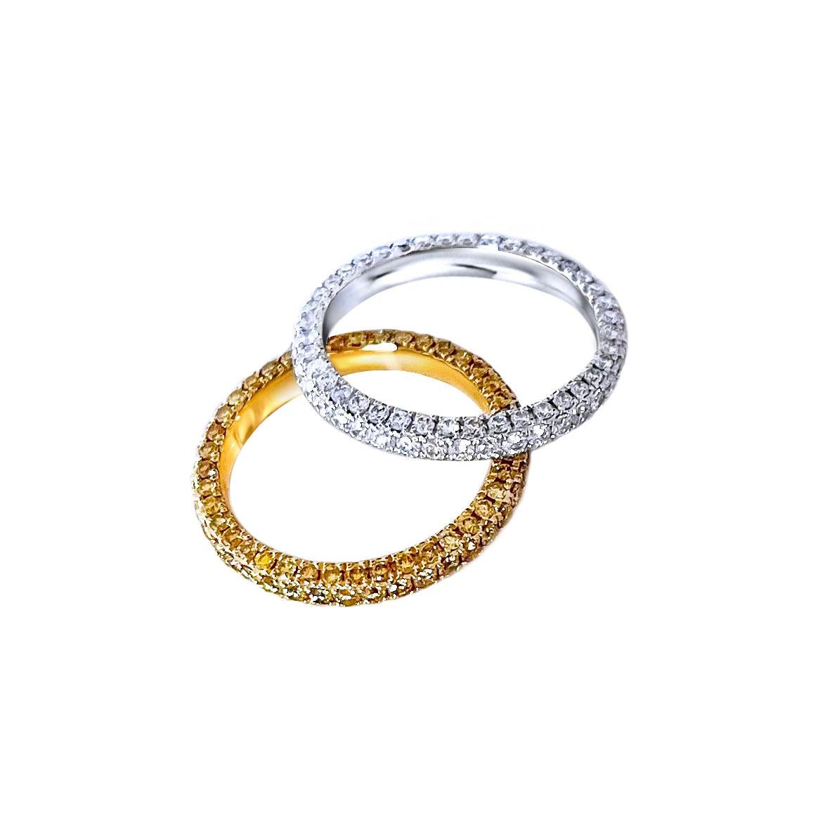 Vitolo 18 Karat White Gold Eternity Diamond Ring For Sale 3