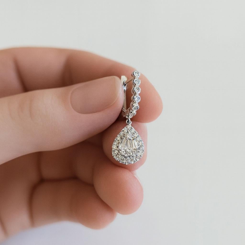 Donna Vitolo Orecchini a goccia con diamante in oro bianco 18 carati in vendita