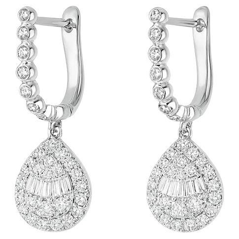 Vitolo Orecchini a goccia con diamante in oro bianco 18 carati in vendita