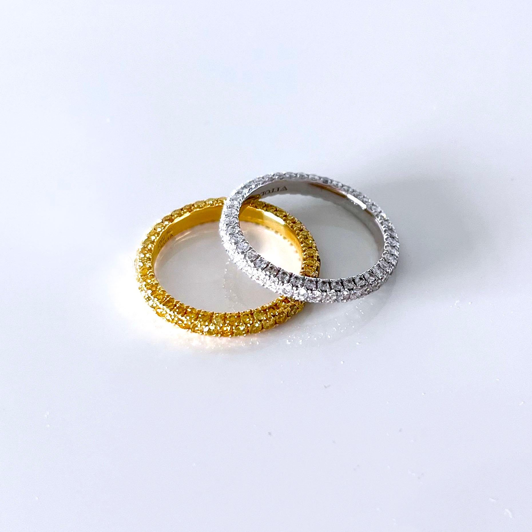 Artisan Vitolo 18 Karat Yellow Gold Eternity Diamond Ring For Sale