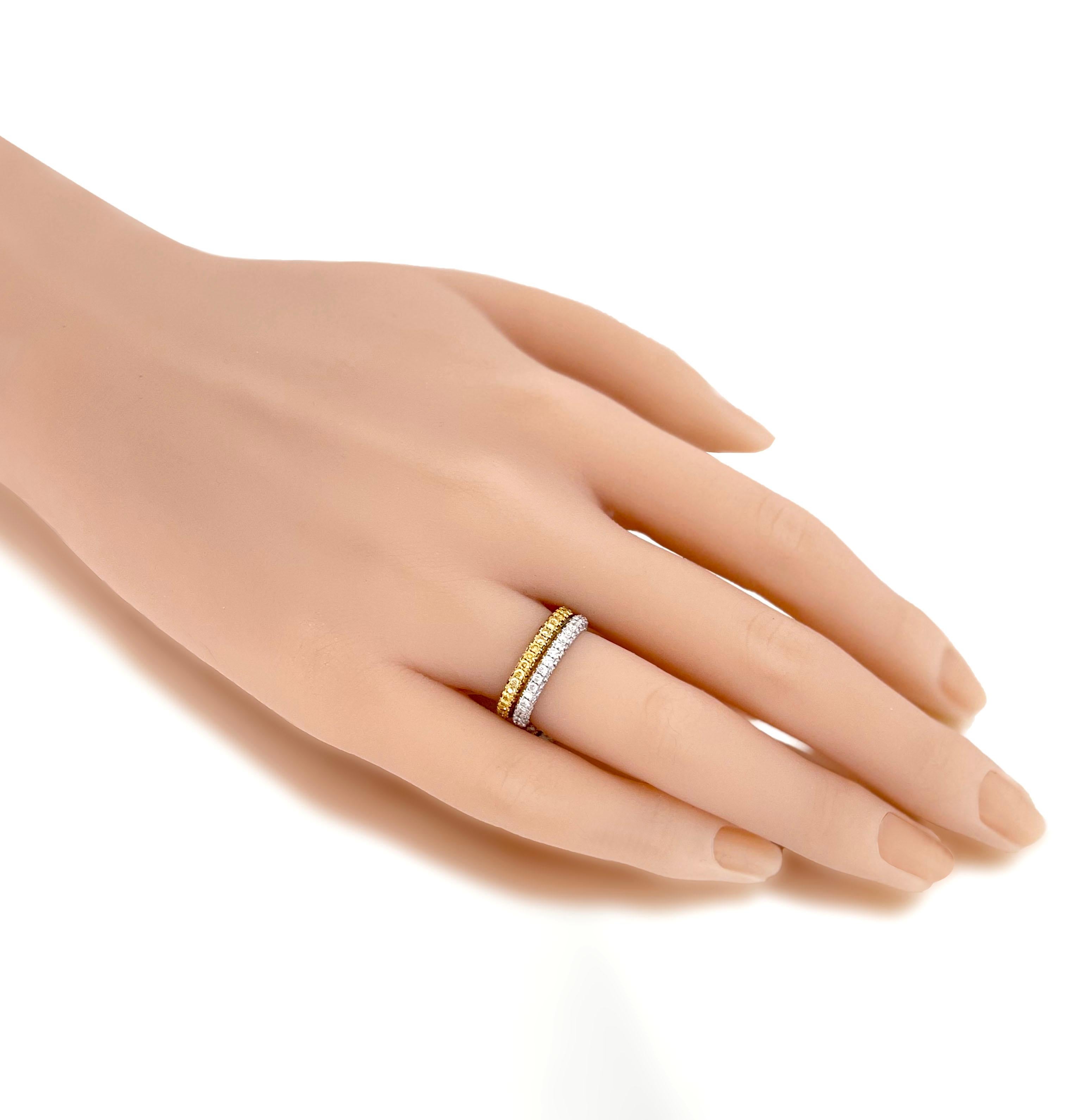 Women's Vitolo 18 Karat Yellow Gold Eternity Diamond Ring For Sale