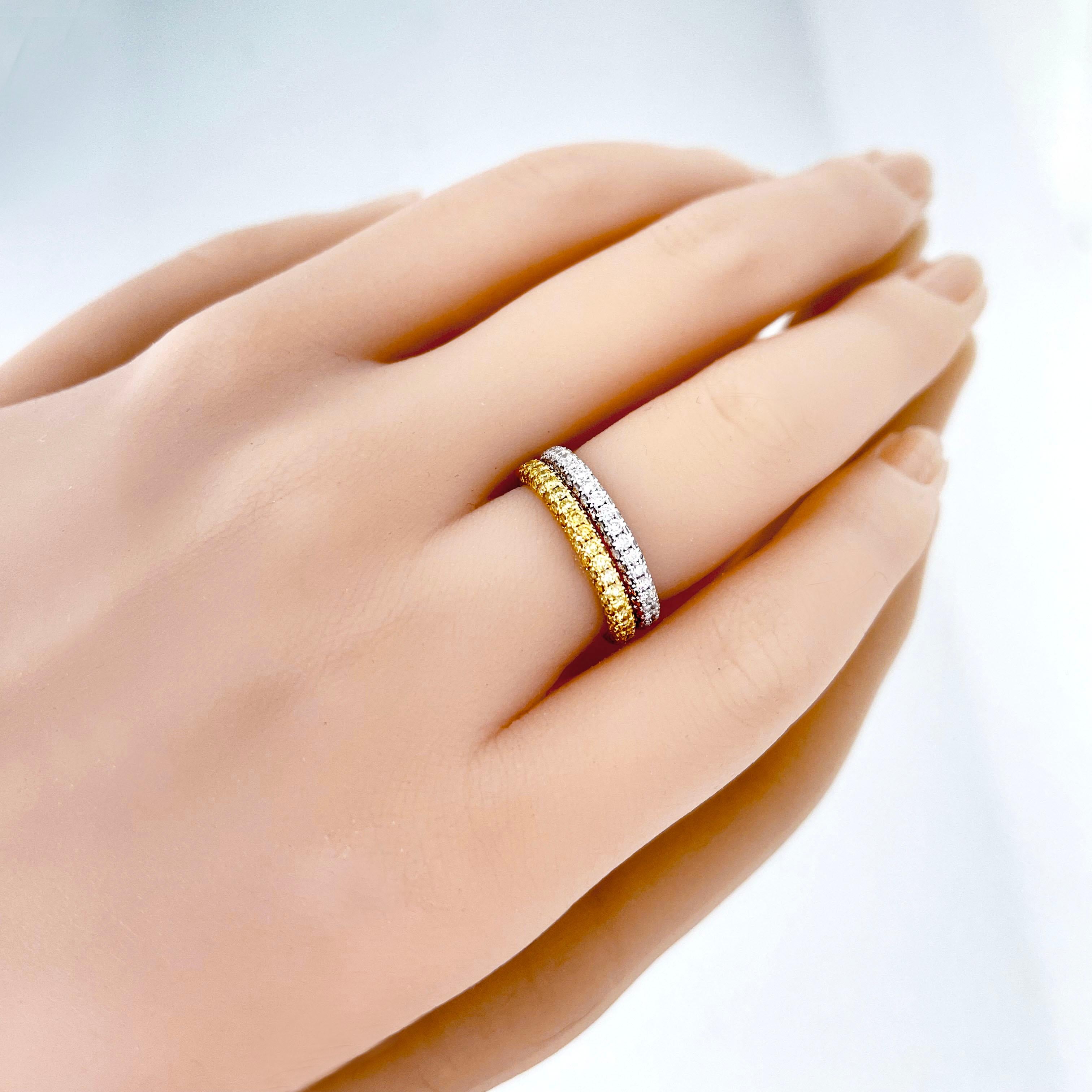 Vitolo 18 Karat Yellow Gold Eternity Diamond Ring For Sale 1
