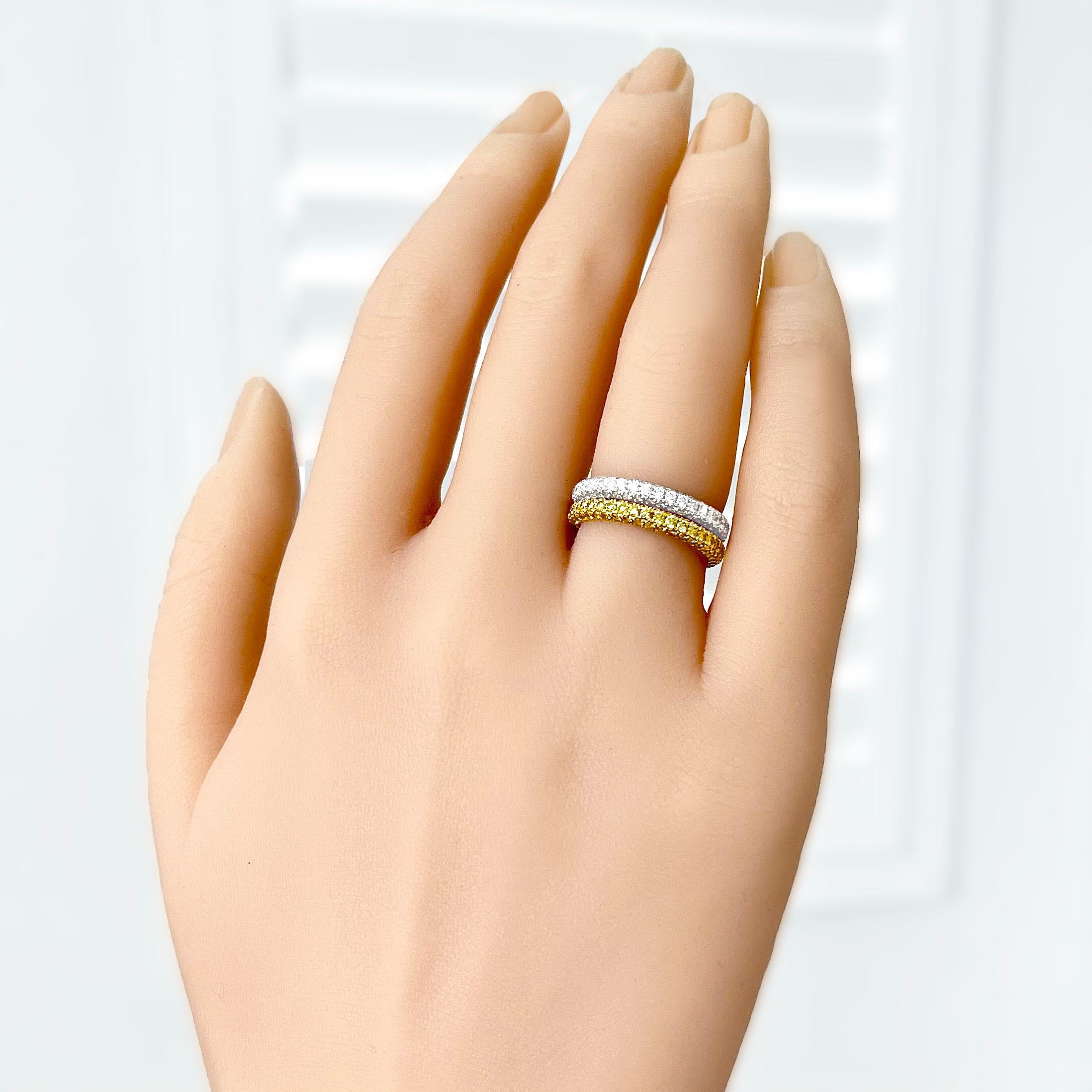 Vitolo 18 Karat Yellow Gold Eternity Diamond Ring For Sale 2