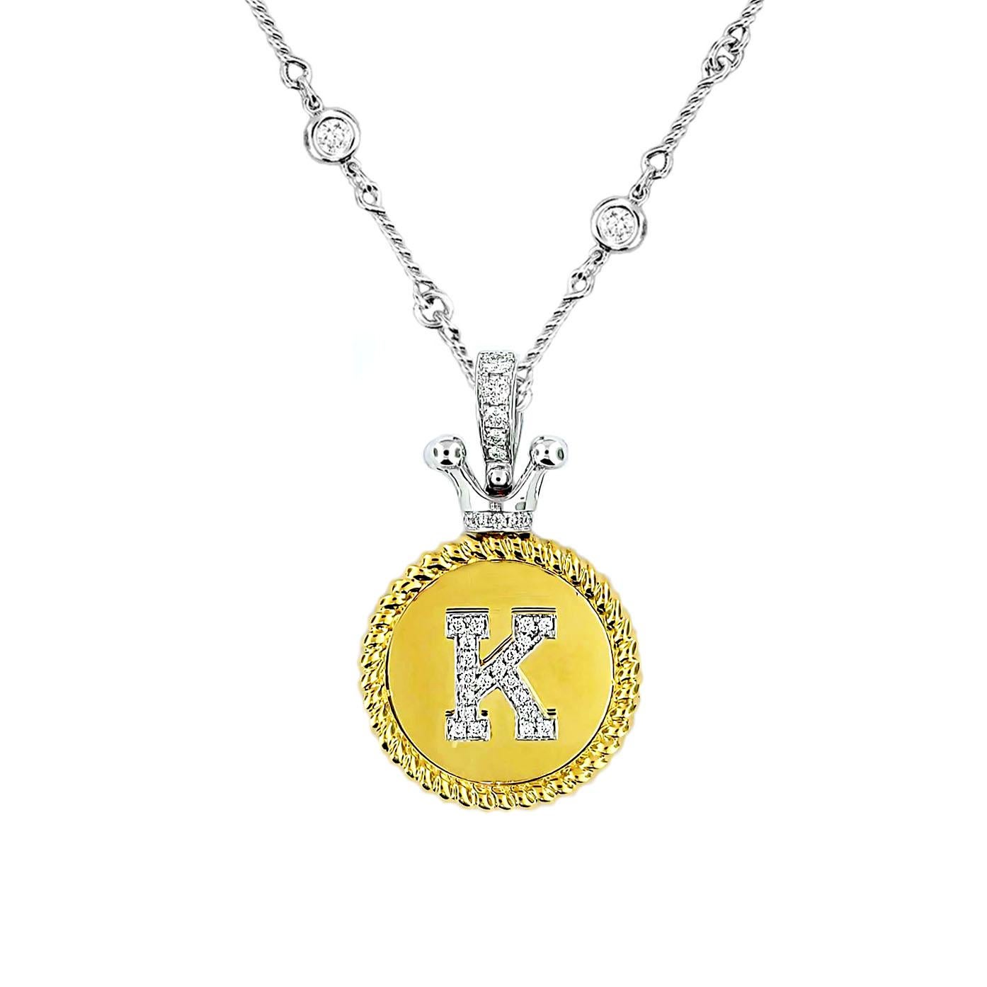 Produced by award winning Italian designer Stefano Vitolo. Stefano creates custom artisanal one of a kind jewelry with excellent gemstones in a truly old world Italian craftmanship.

Gemstone: Diamonds 0.16 ctw
Initial Rope Coin: 18 x 18 mm
Total