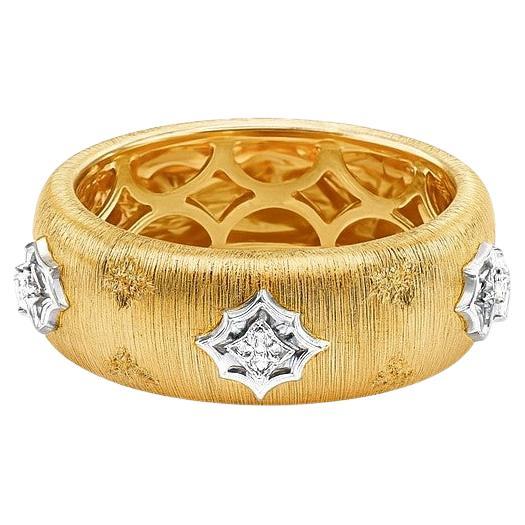 Vitolo Bague en or bicolore 18K avec diamants de style étrusque