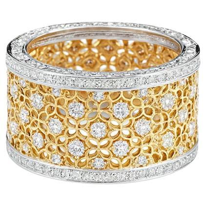 Anello a nido d
ape con diamante in oro bicolore 18 carati di Vitolo