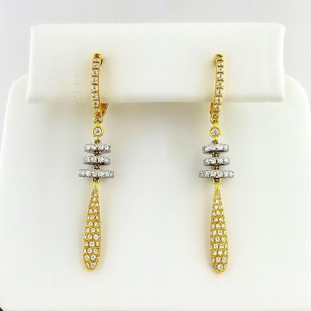 Donna Orecchini a goccia con diamanti a cerchio in oro 18 carati di Vitolo in vendita