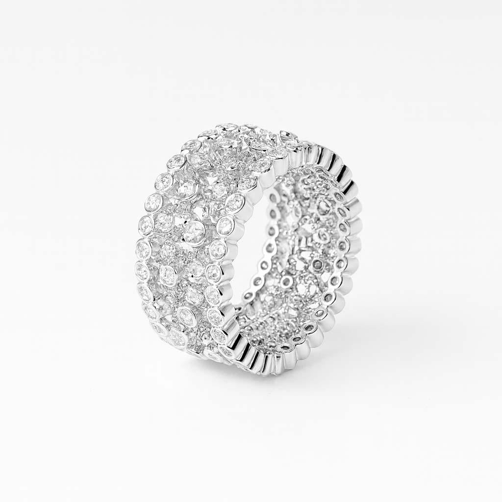 Vitolo 18K Weißgold Diamond Mesh Band - Tessuti Collection'S Damen im Angebot