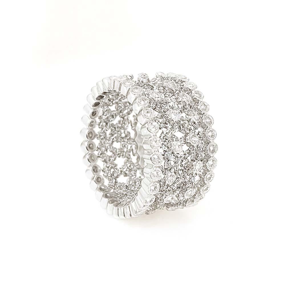 Vitolo 18K Weißgold Diamond Mesh Band - Tessuti Collection'S im Angebot 1