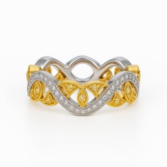 Vitolo 18K White & Yellow Gold Etruscan-Style Diamond Band