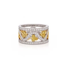 Vitolo 18K White & Yellow Gold Etruscan-Style Diamond Band