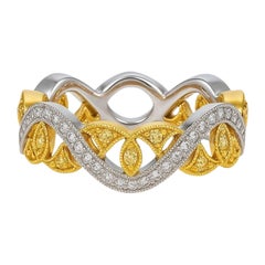 Vitolo 18K Weiß & Gelbgold Etrusker-Stil Diamantband