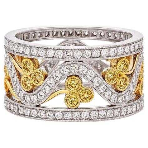 Bracelet à diamants en or blanc et jaune 18K de style étrusque Vitolo
