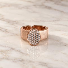 Vitolo Florentine Finish 18 Karat Rose Gold Diamond Ring