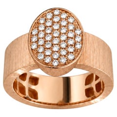 Vitolo Florentine Finish 18 Karat Rose Gold Diamond Ring