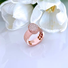 Vitolo Florentine Finished 18 Karat Rose Gold Diamond Ring