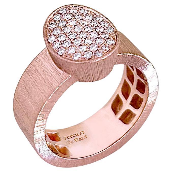 Vitolo, bague en or rose 18 carats et diamants, finition florentine