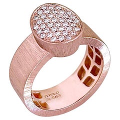 Vitolo, bague en or rose 18 carats et diamants, finition florentine