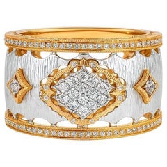 Vitolo Bague italienne bicolore en or 18 carats et diamants