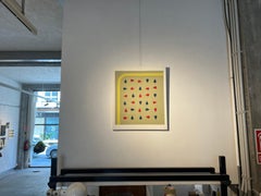 Semi di albero dell'Amazzonia, giallo, blu e rosso, pittura botanica