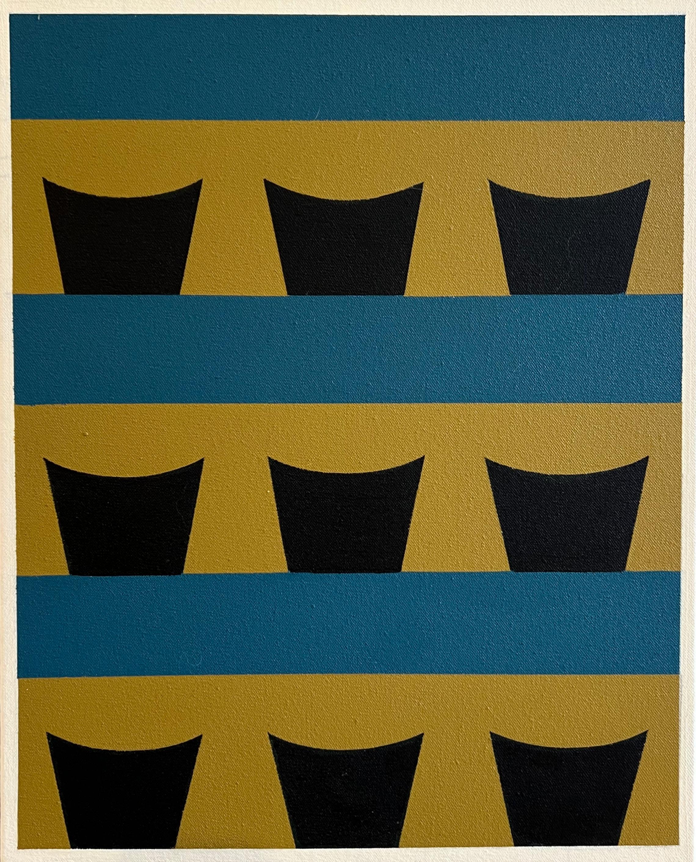 Geometric synthesis, emotional abstraction, lines and spots, stage