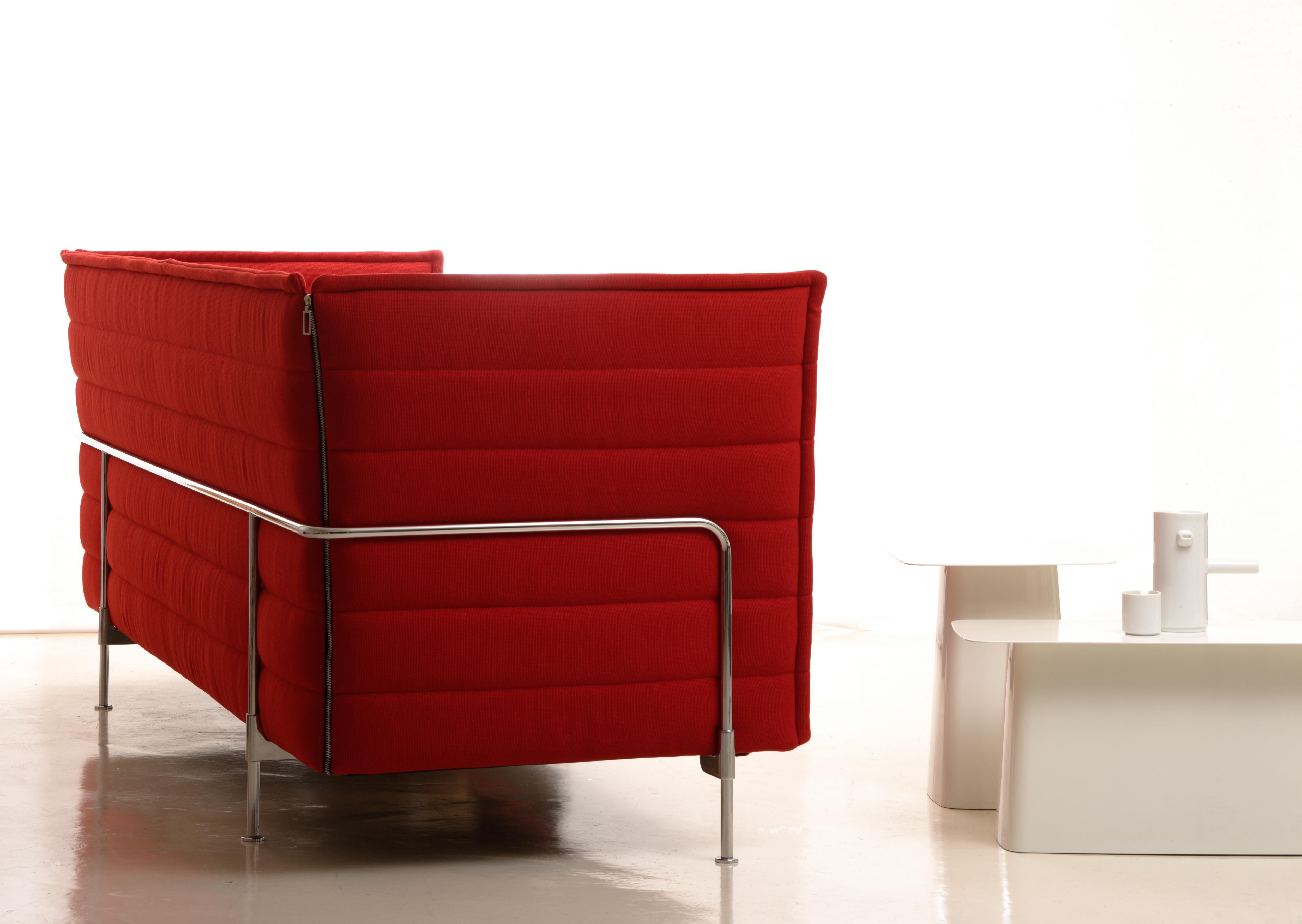 Contemporary Vitra Alcove 3-Seater Sofa in Dark Red Laser by Ronan & Erwan Bouroullec For Sale