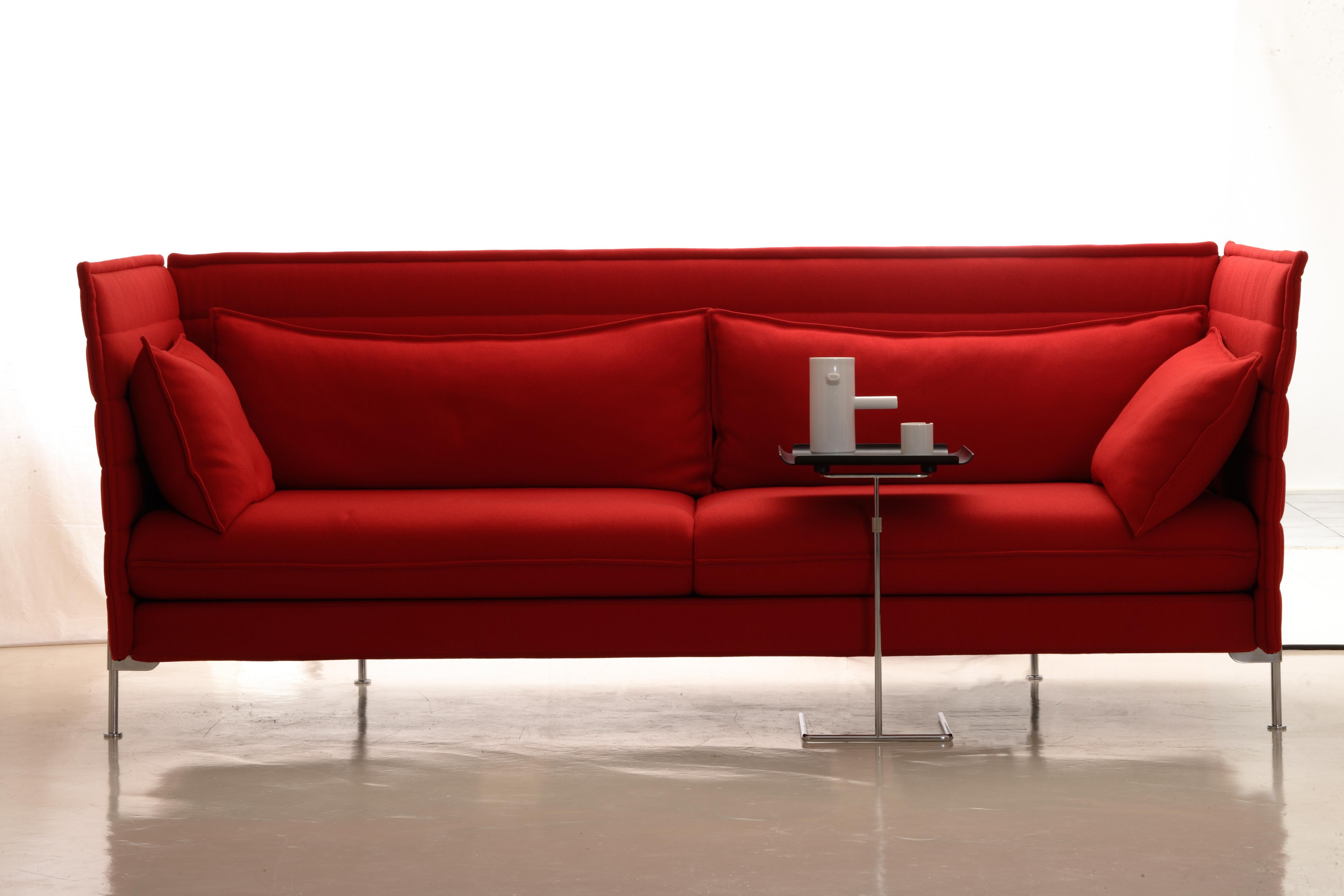 Modern Vitra Alcove 3-Seater Sofa in Red Laser by Ronan & Erwan Bouroullec For Sale