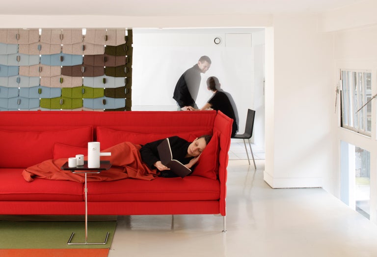 Vitra Alcove 3-Seater Sofa in Red Laser by Ronan and Erwan Bouroullec For  Sale at 1stDibs