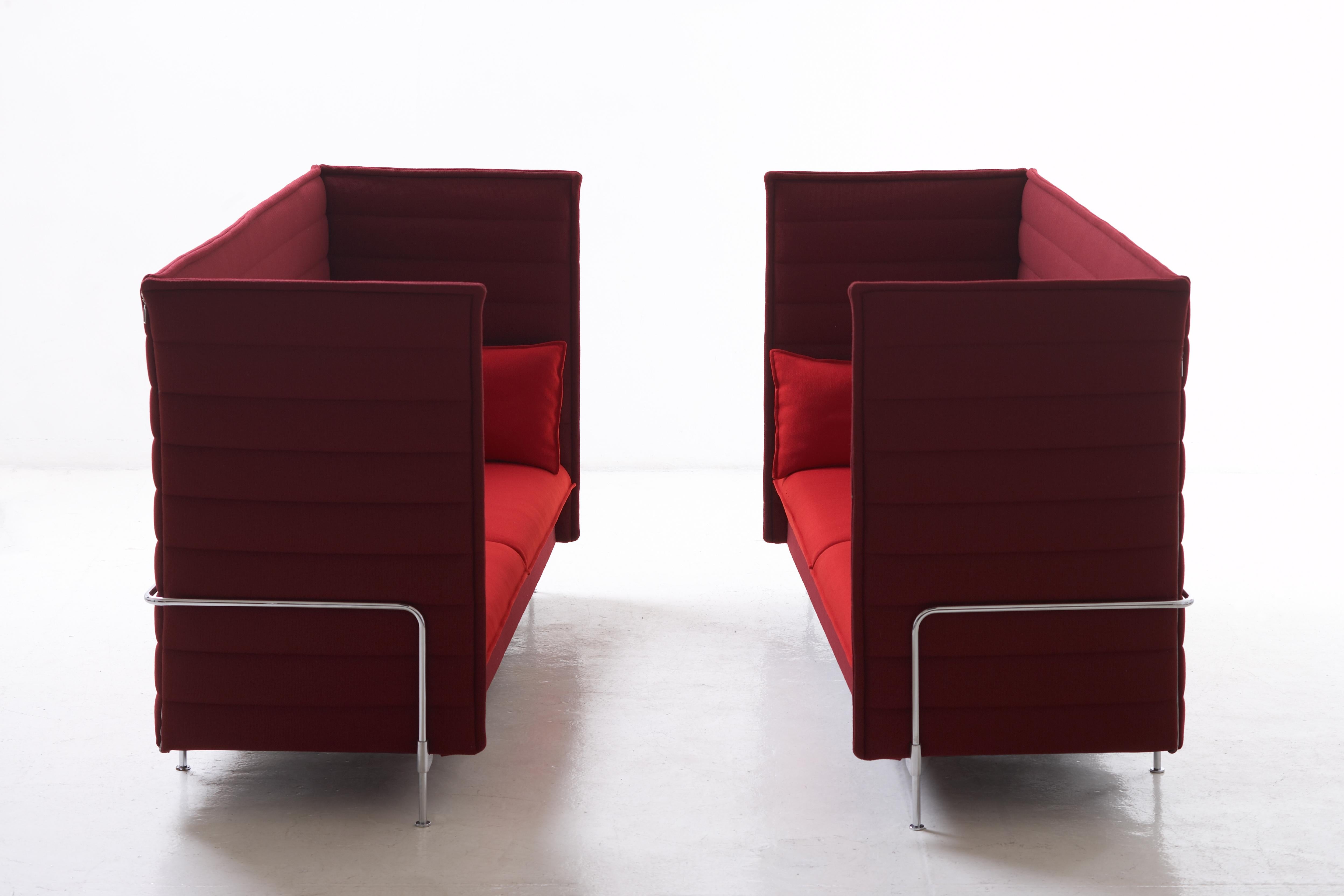 Modern Vitra Alcove Highback 2-Seater Sofa in Brick Volo by Ronan & Erwan Bouroullec For Sale