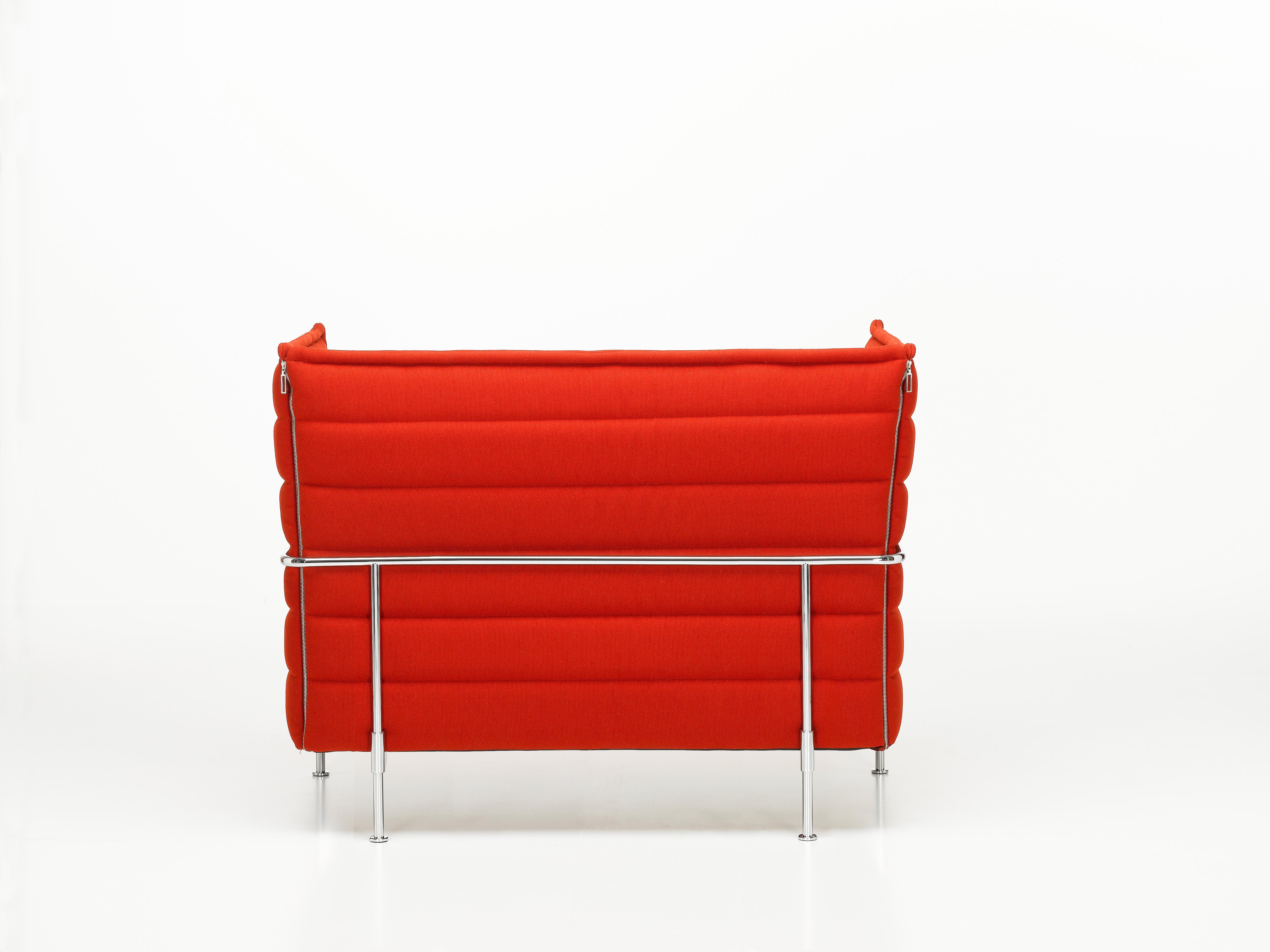 Contemporary Vitra Alcove Loveseat in Poppy Red Laser by Ronan & Erwan Bouroullec For Sale