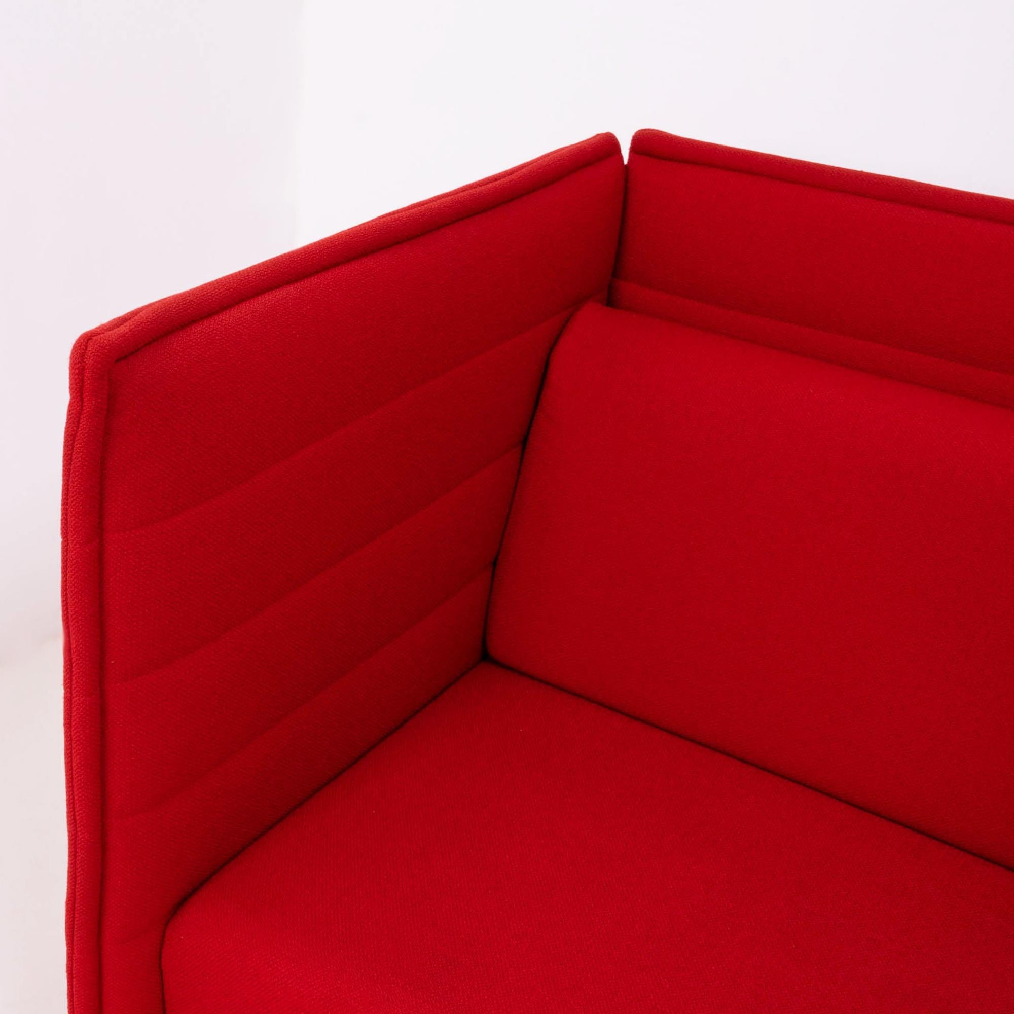 Steel Vitra Alcove Red Loveseat Sofa by Ronan & Erwan Bouroullec