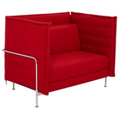 Vitra Alcove Red Loveseat Sofa by Ronan & Erwan Bouroullec